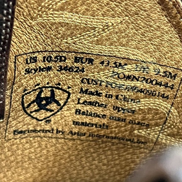 Ariat Heritage Mens Brown Leather Roper Round Toe Cowboy Boots Size 🧧SOLD🧧 - Picture 4 of 11